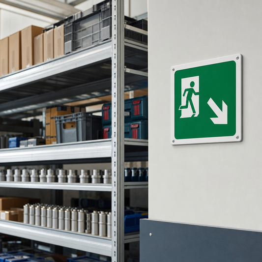 Fire Exit Arrow Down Right Safety Sign