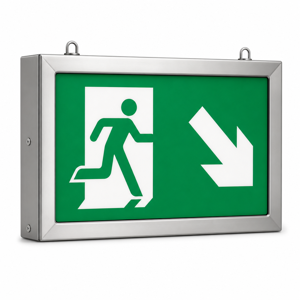 Fire Exit Arrow Down Right Safety Sign