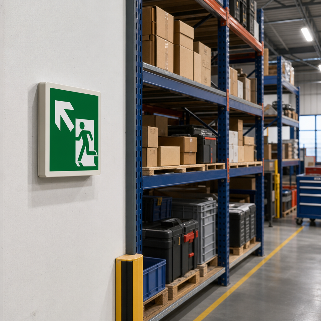 Fire Exit Arrow Up Left Emergency Safety Sign