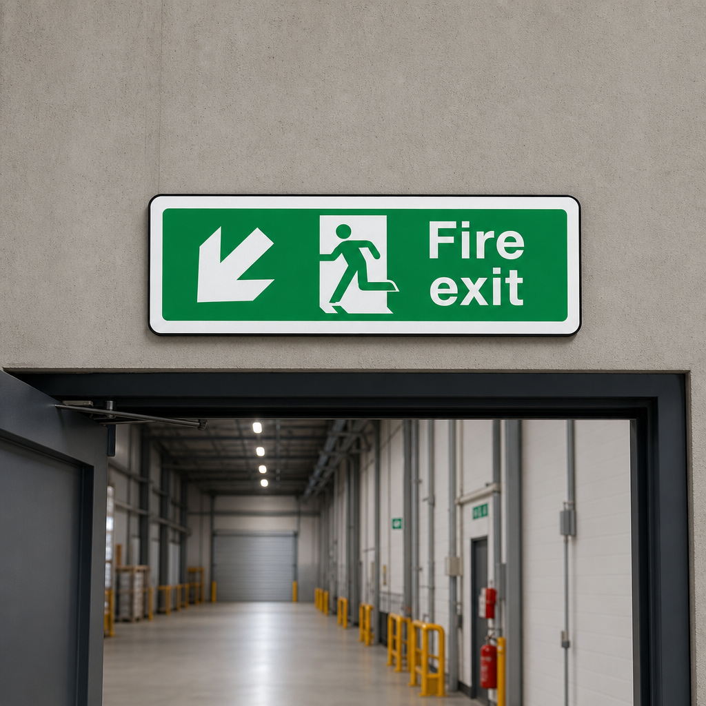 Fire Exit Arrow Up Left Emergency Safety Sign