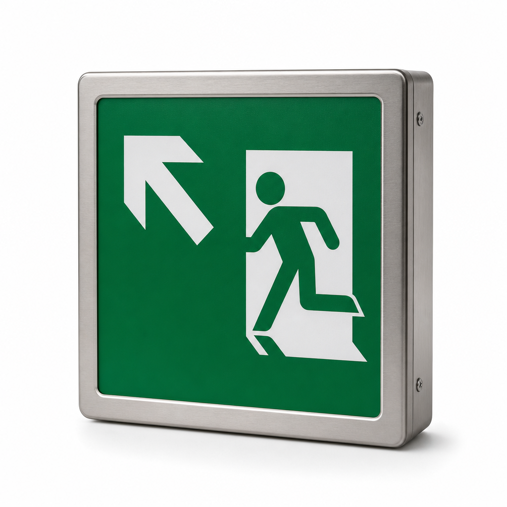Fire Exit Arrow Up Left Emergency Safety Sign