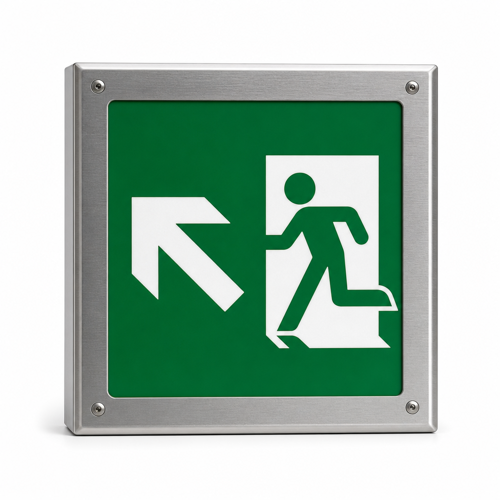 Fire Exit Arrow Up Left Safety Sign