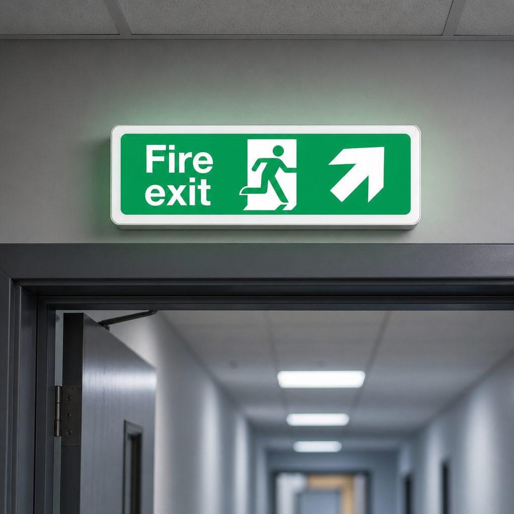 Fire Exit Arrow Up Right Emergency Sign