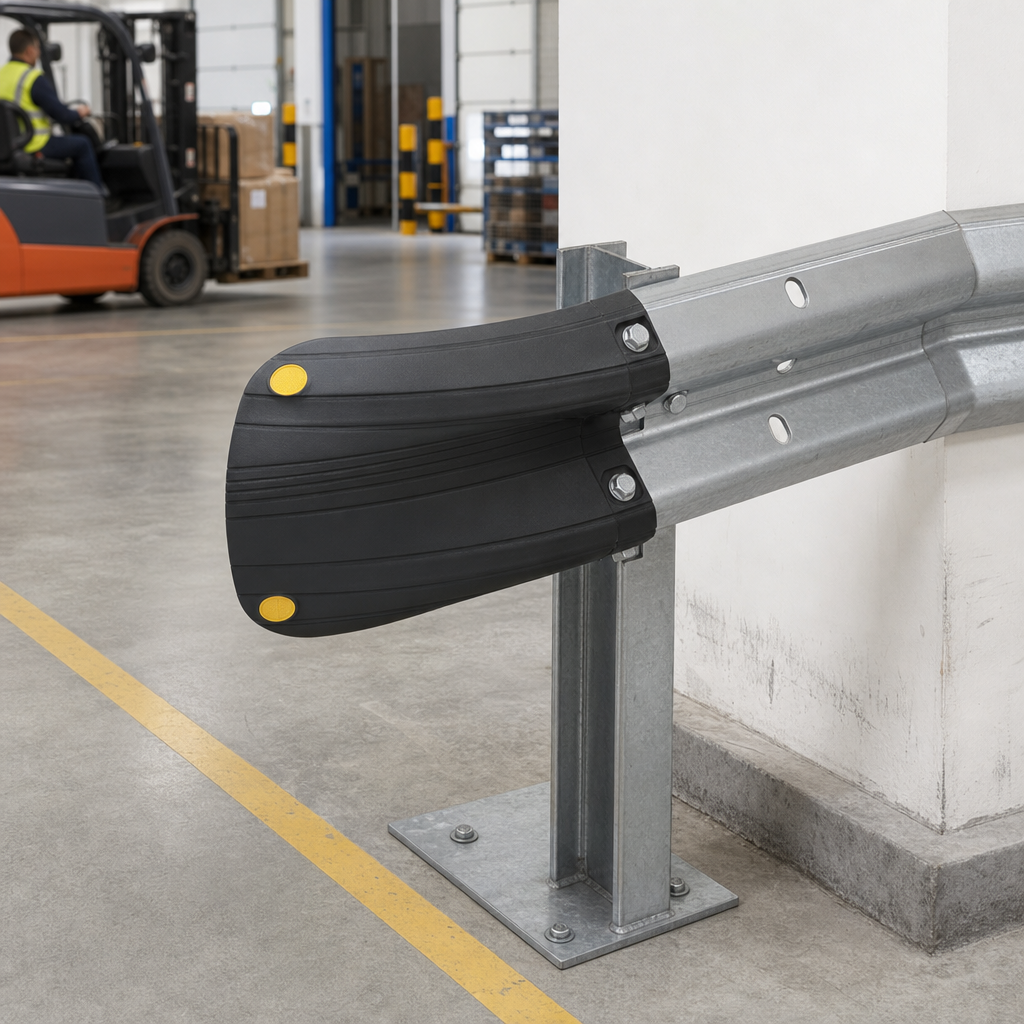 Fishtail Road Safety Barrier Ends in Black or Yellow