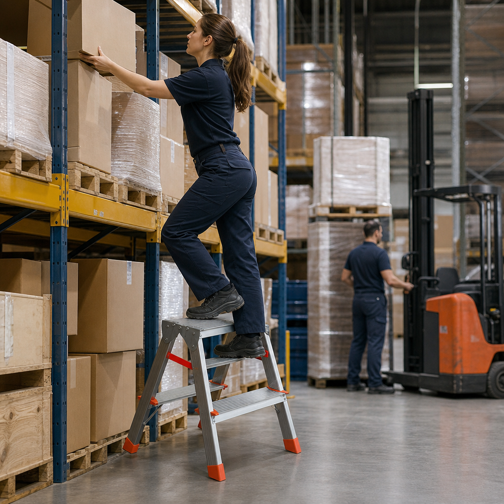 Fixed Foldable Dual Access Step Stool