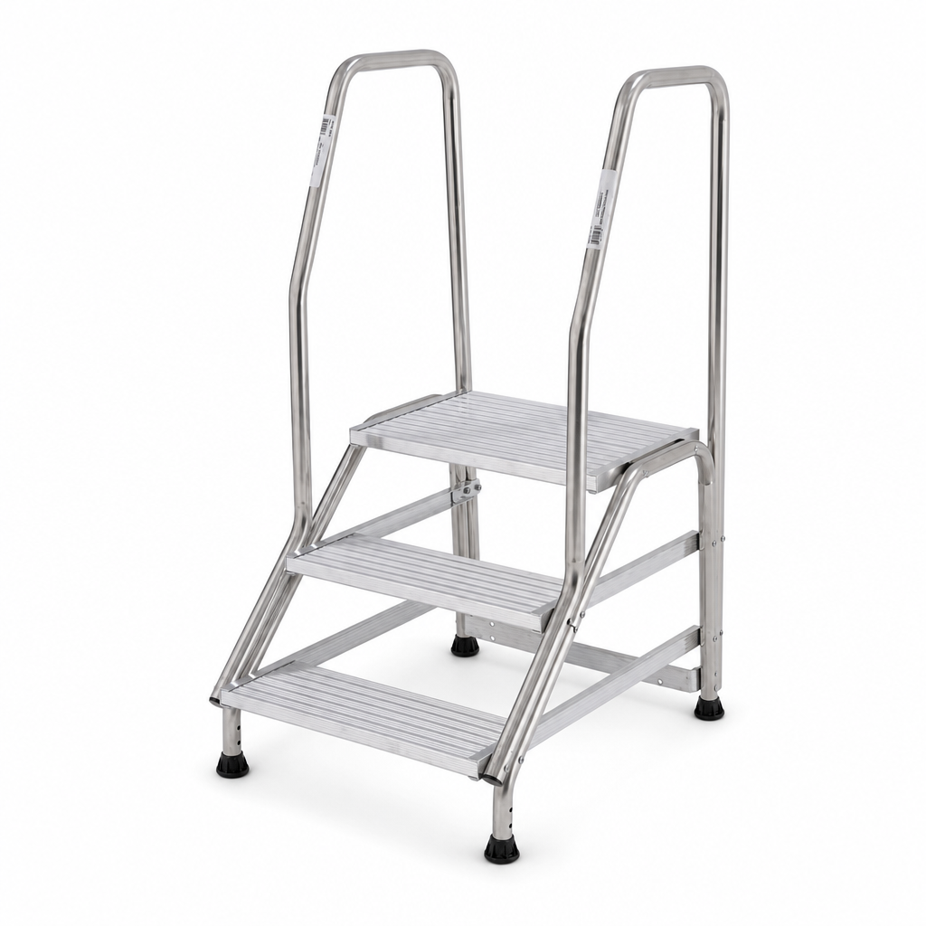 Fixed Step Stool with Dual Handrails