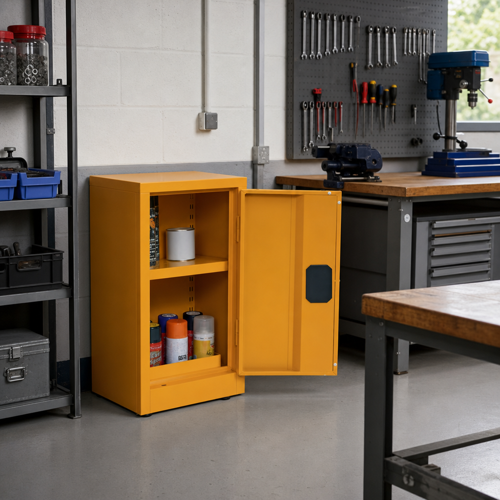 Flammable Storage COSHH Cabinet 900 x 459mm with Shelf