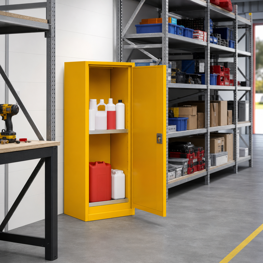 Flammable Storage COSHH Cabinet 900 x 459mm with Shelf