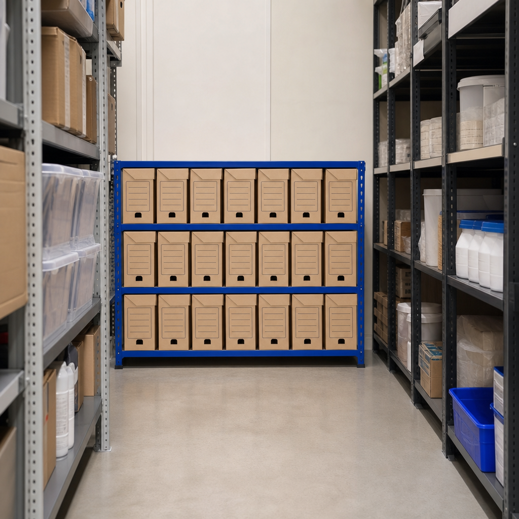 Flip Top Storage Bay with 21 Plastic Boxes