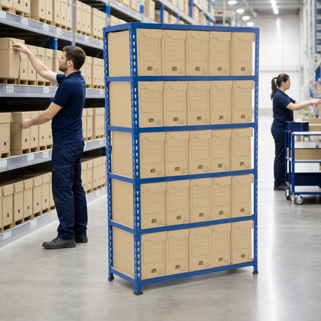 Flip Top Storage Bay with 25 Plastic Boxes