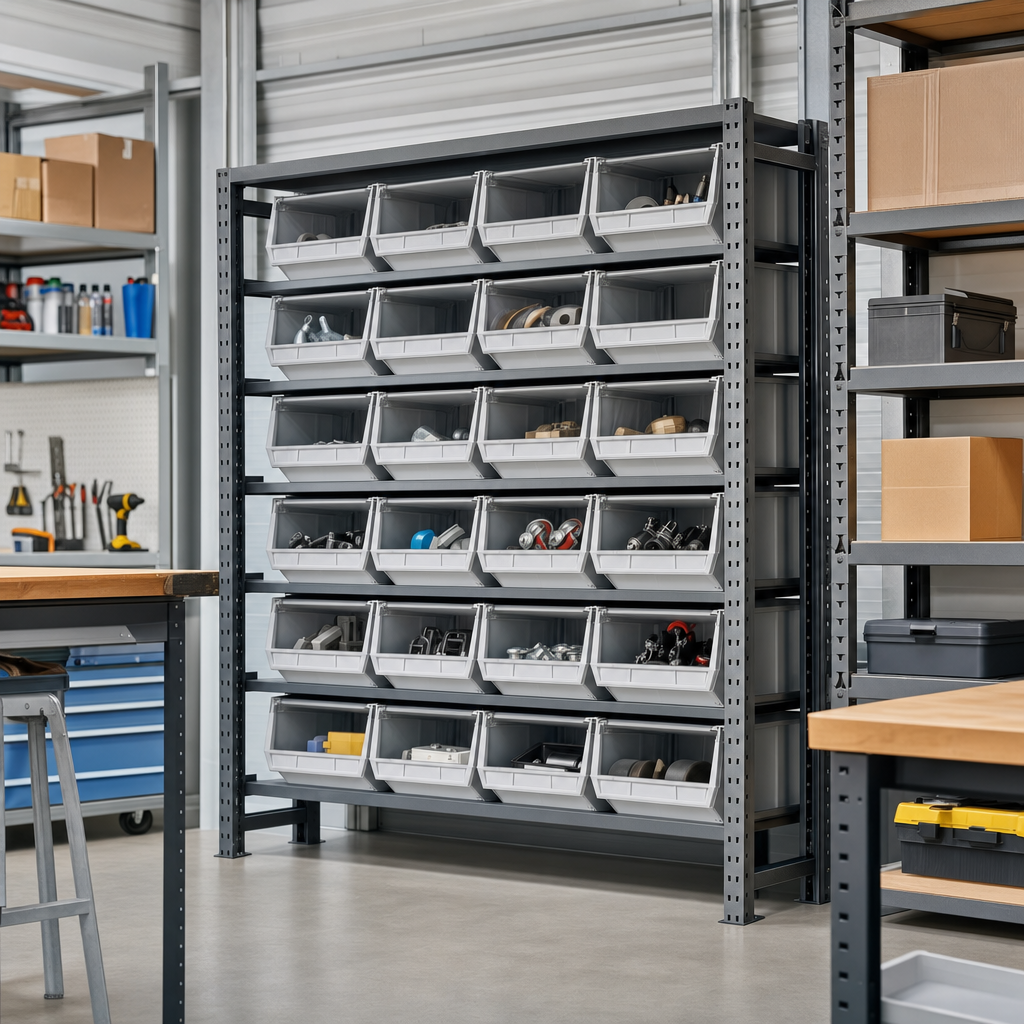 Flip Top Storage Bay with 25 Plastic Boxes