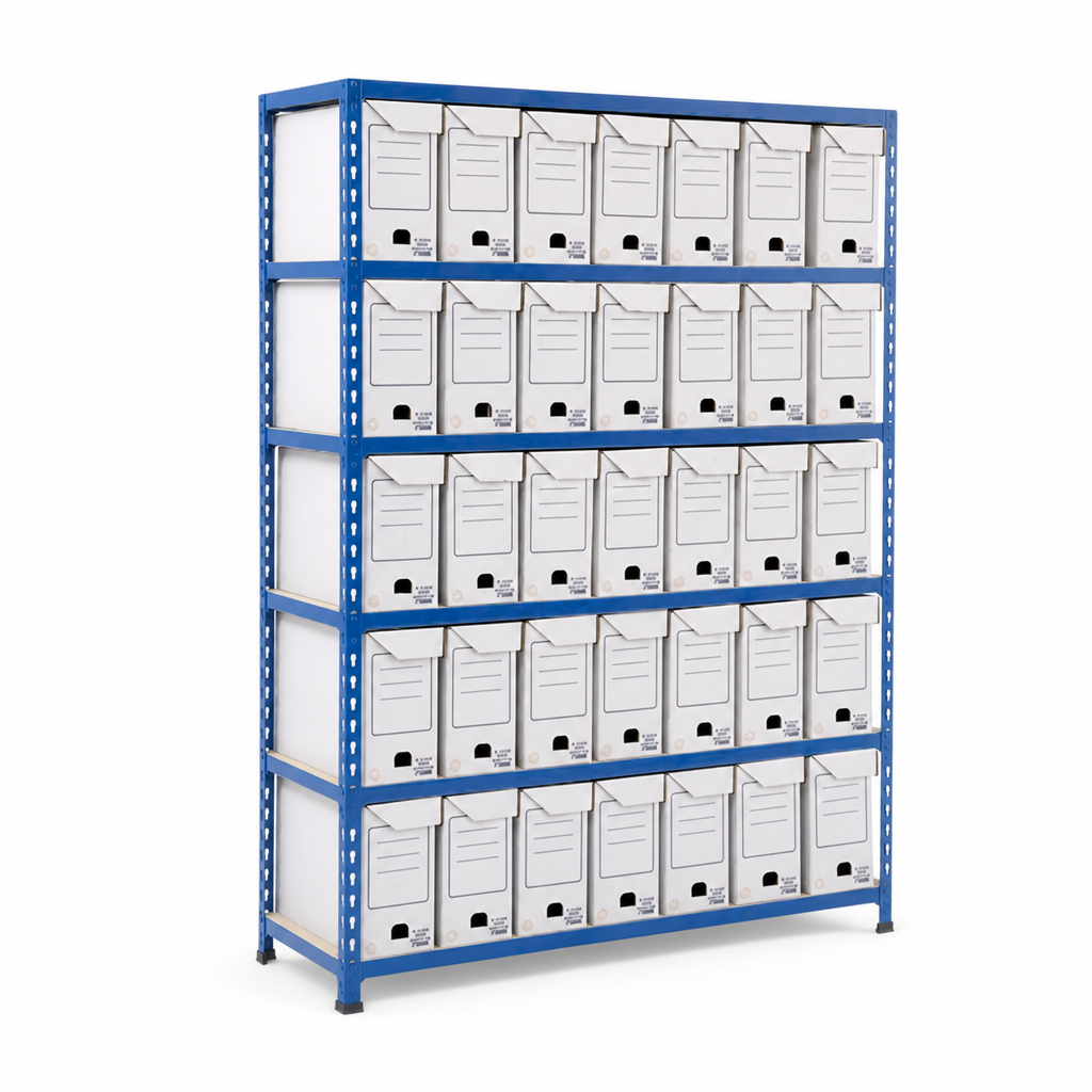Flip Top Storage Bay with 35 Archive Boxes 1600h x 1220w