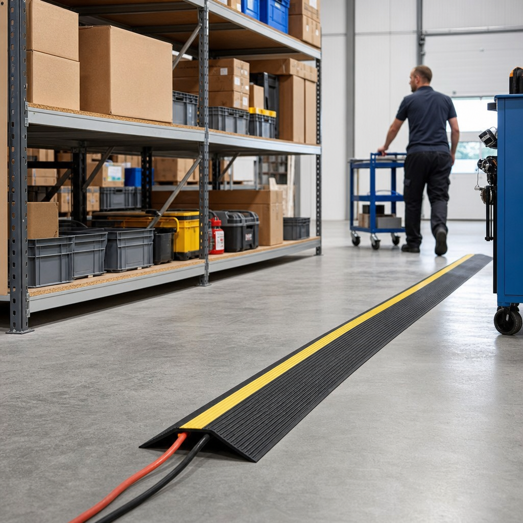 Floor Cable Cover Strips with Anti-Slip Ribbed Surface