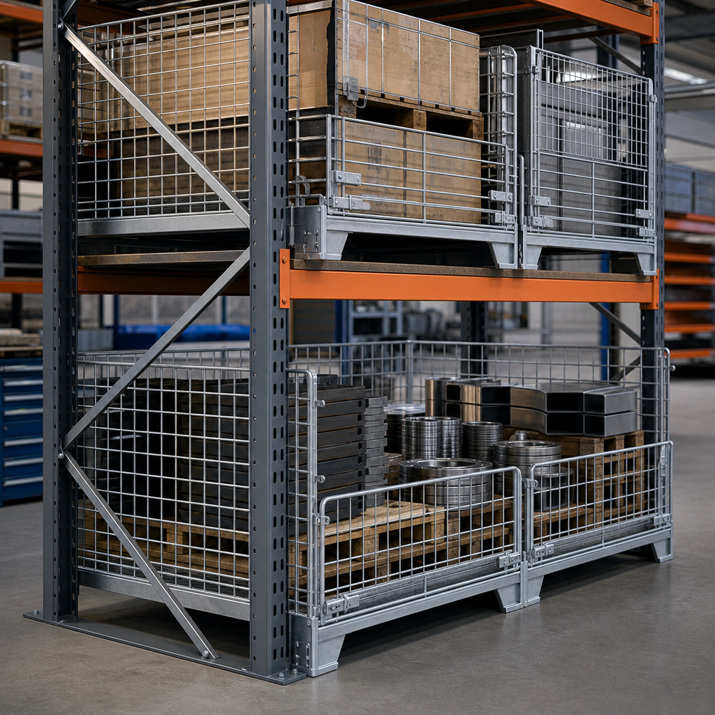 Foldable Mesh Pallet Collars with Half Drop Front