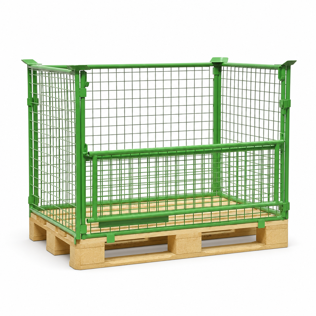 Foldable Mesh Pallet Collars with Half Drop Front