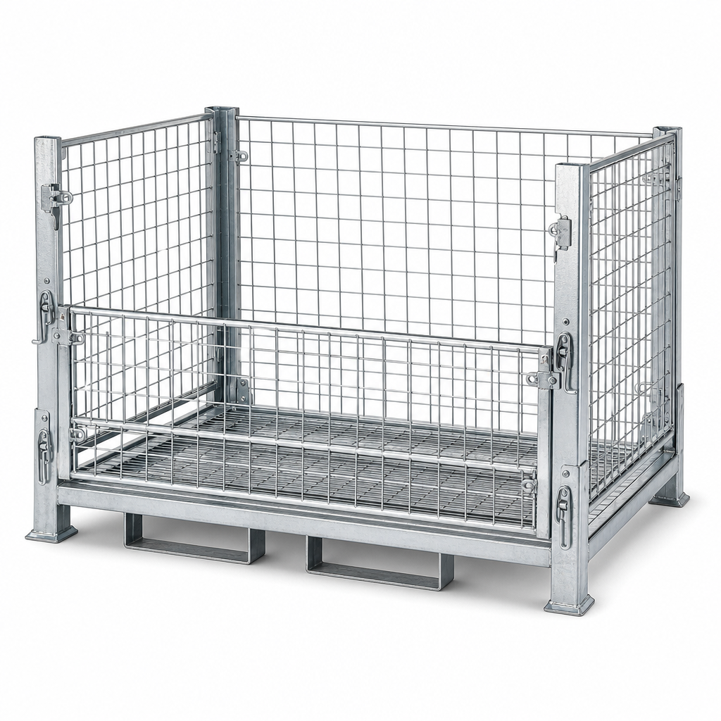 Foldable Mesh Pallet Collars with Half Drop Front