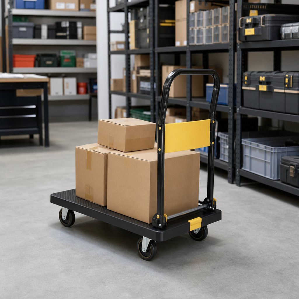 Folding Container Trolley with 35kg Load Capacity
