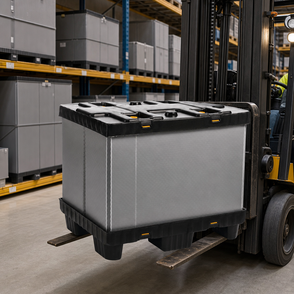 Folding Pallet Container with Solid Sides