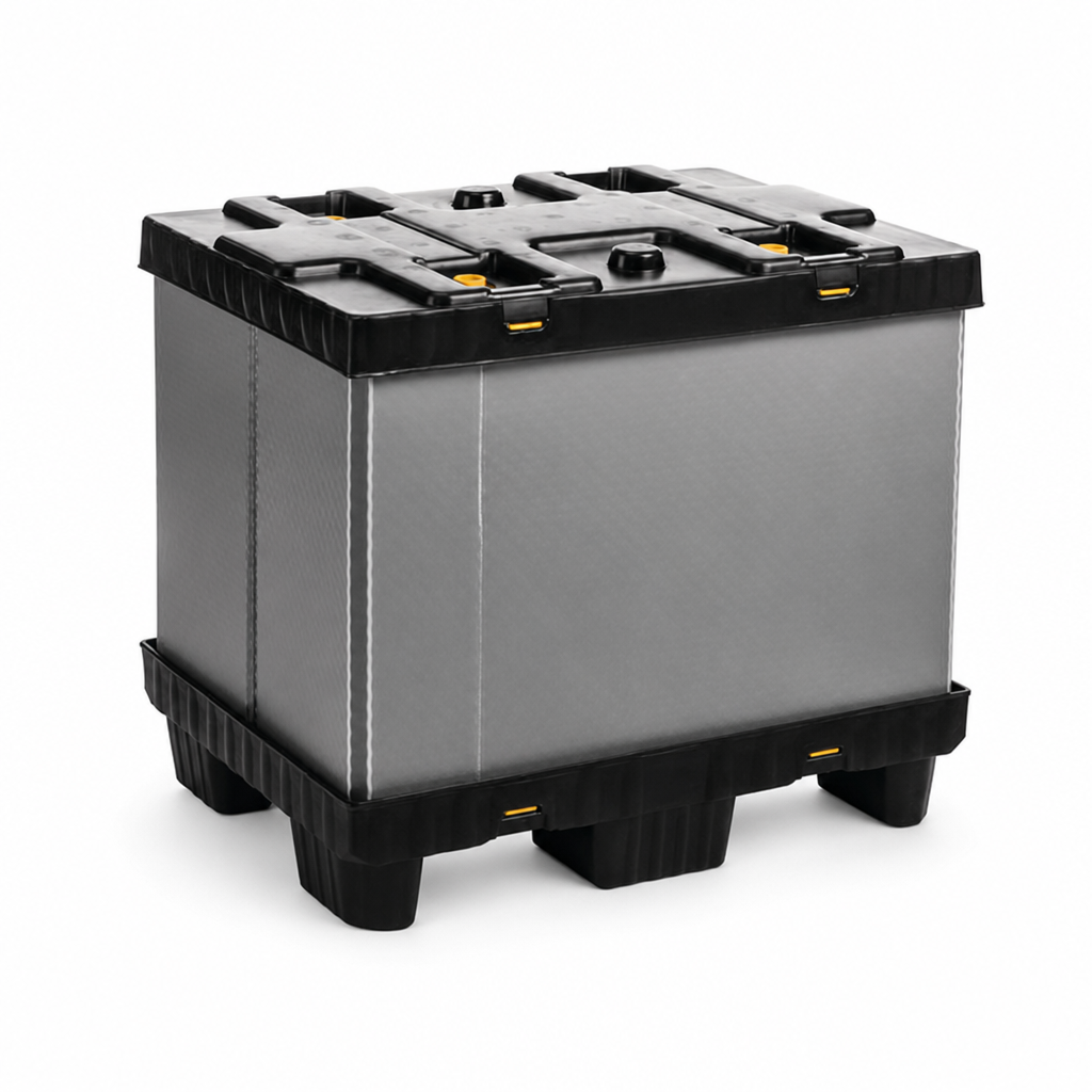 Folding Pallet Container with Solid Sides