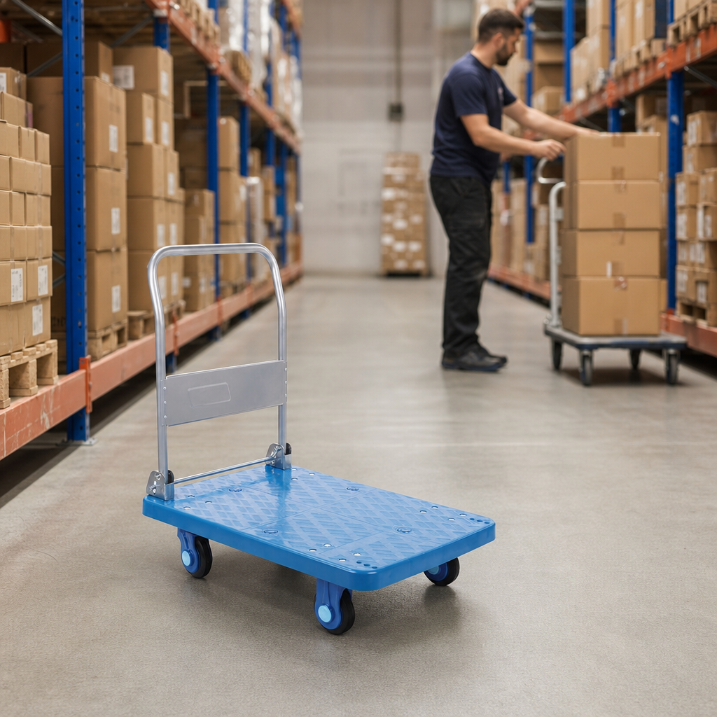 Folding Plastic Platform Truck Trolley 300kg Capacity