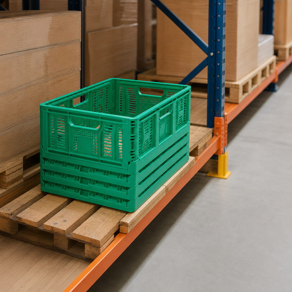 Folding Storage Containers Bundle, 34L Capacity (Pack of 10)