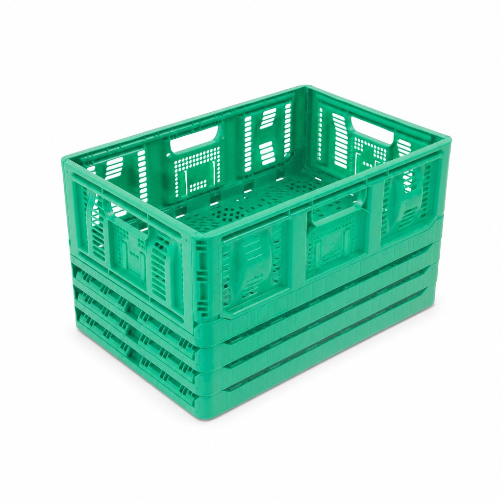 Folding Storage Containers Bundle, 34L Capacity (Pack of 10)
