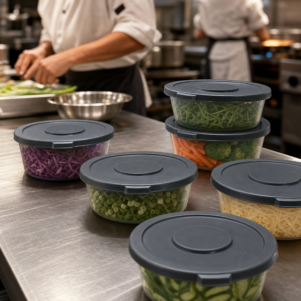 Food‑Safe Lids for Round Waste and Storage Containers
