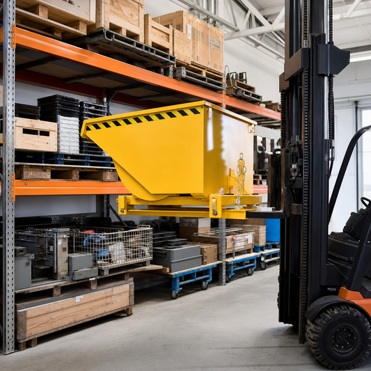 Forklift Tipping Skips with Guides 600L or 900L 1 Tonne