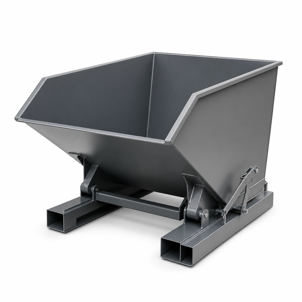 Forklift Tipping Skips with Guides 600L or 900L 1 Tonne
