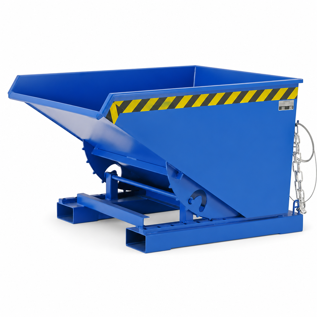 Forklift Tipping Skips with Guides 600L or 900L 1 Tonne