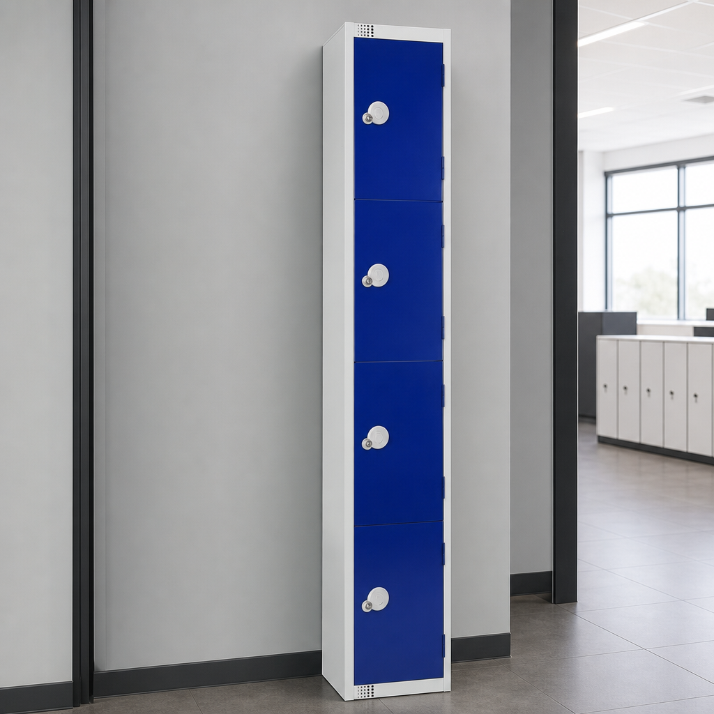 Four Door Antibacterial Metal Lockers with Cam Locks