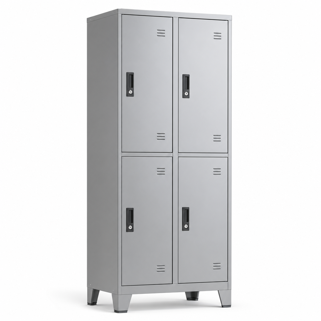 Four Door Antibacterial Metal Lockers with Cam Locks