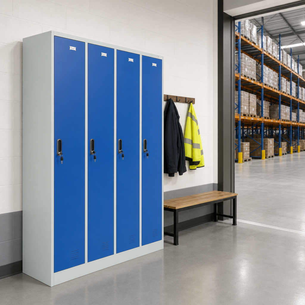 Four Door Clean and Dirty Steel Wardrobe Locker Bank