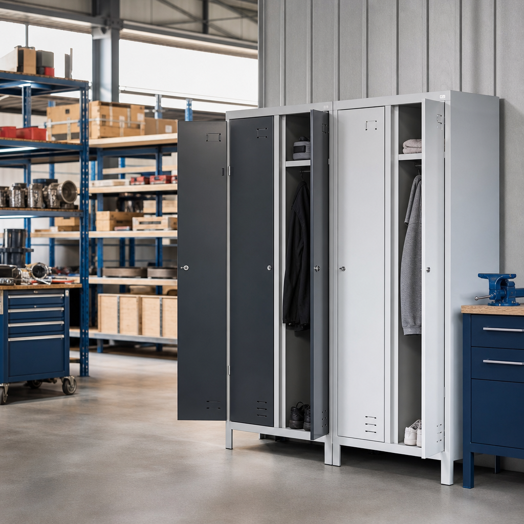 Four Door Clean and Dirty Steel Wardrobe Locker Bank