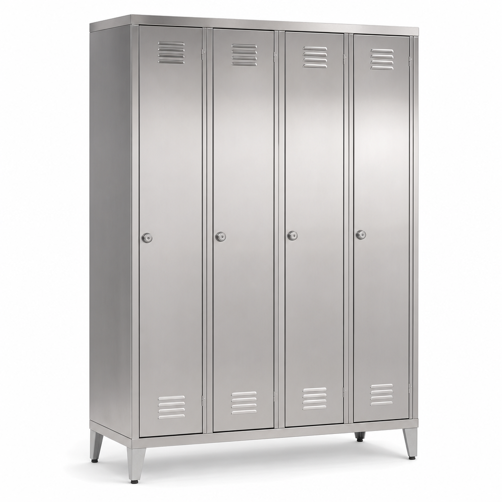 Four Door Clean and Dirty Steel Wardrobe Locker Bank