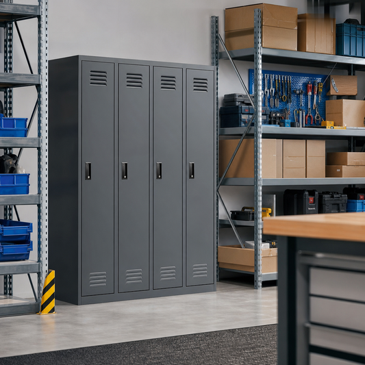 Four Door Metal Storage Lockers with Anti-Bacterial Coating