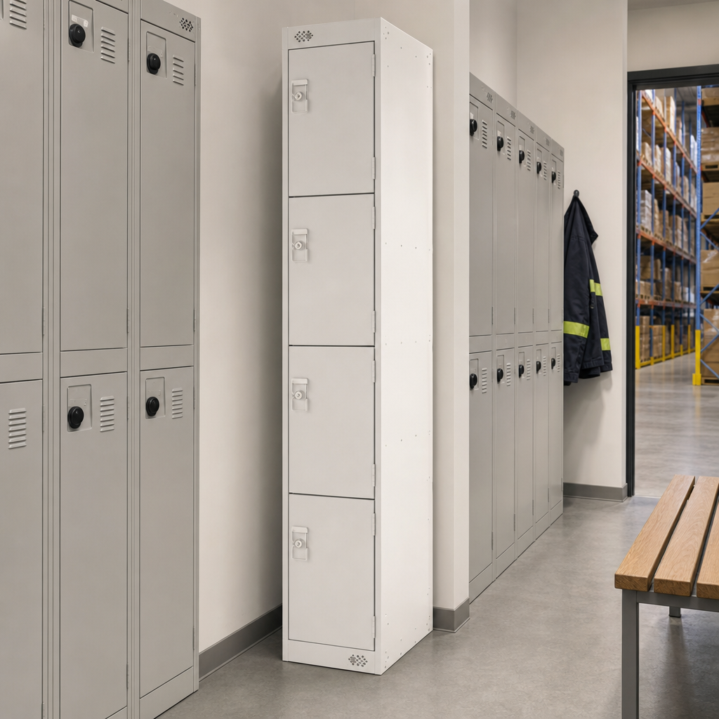 Four Door Metal Storage Lockers with Anti-Bacterial Coating