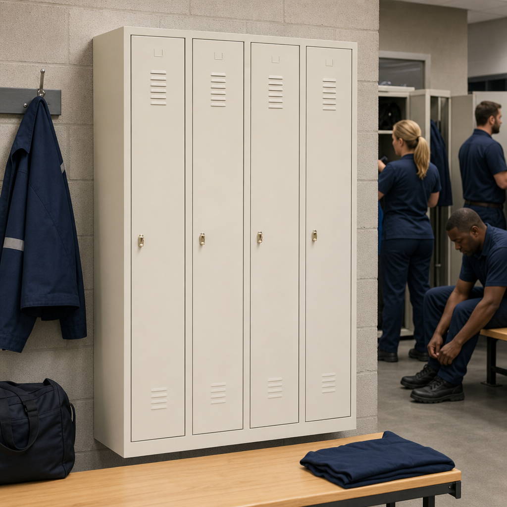 Four Door Nest Metal Lockers with Hasp Lock and Stand