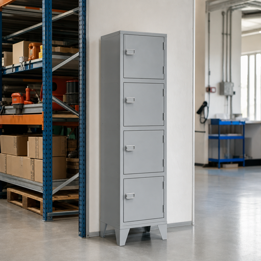 Four Door Nest Metal Lockers with Hasp Lock and Stand