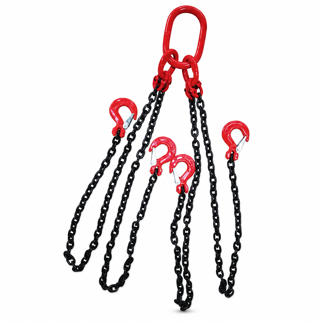 Four-leg chain sling with latch safety hooks 2.36 t capacity