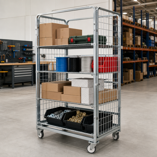 Four Sided Nestable Steel A-Frame Roll Cage 500kg Capacity