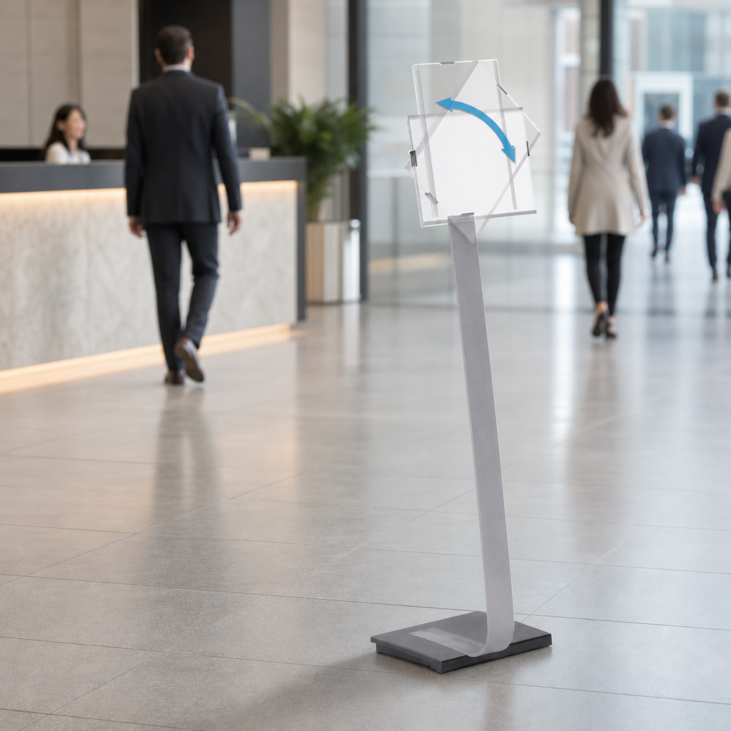 Free Standing Information Sign Display with Stable Base