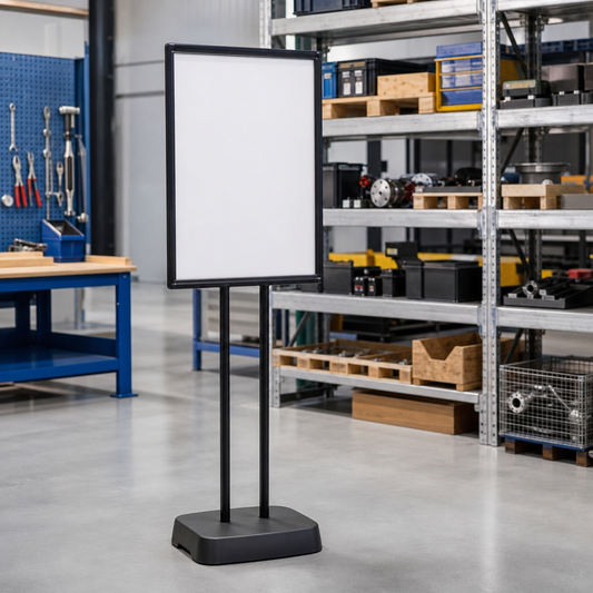 Free Standing Information Sign Display with Stable Base