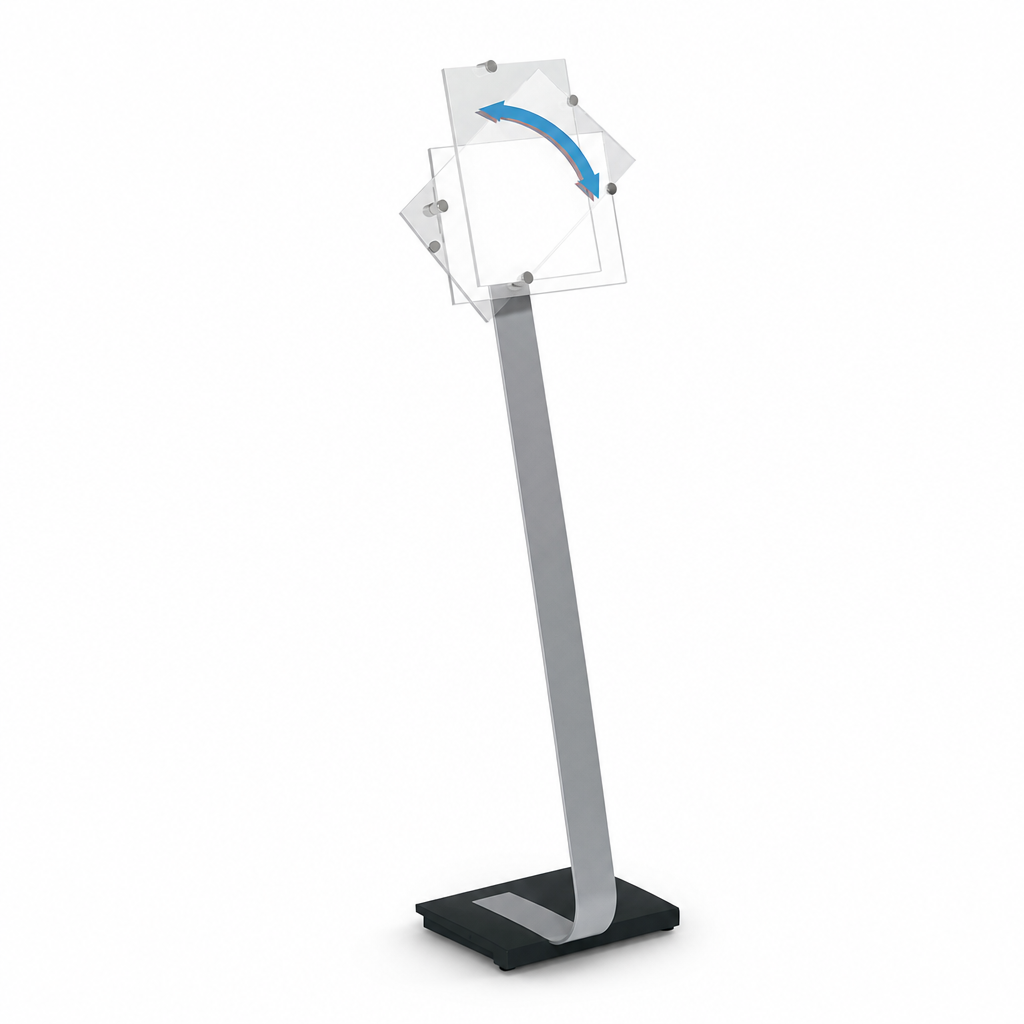 Freestanding Crystal Information Sign Stand with Base