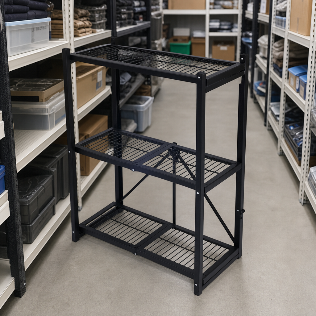 Freestanding Folding Shelving Unit with 3 or 4 Shelves