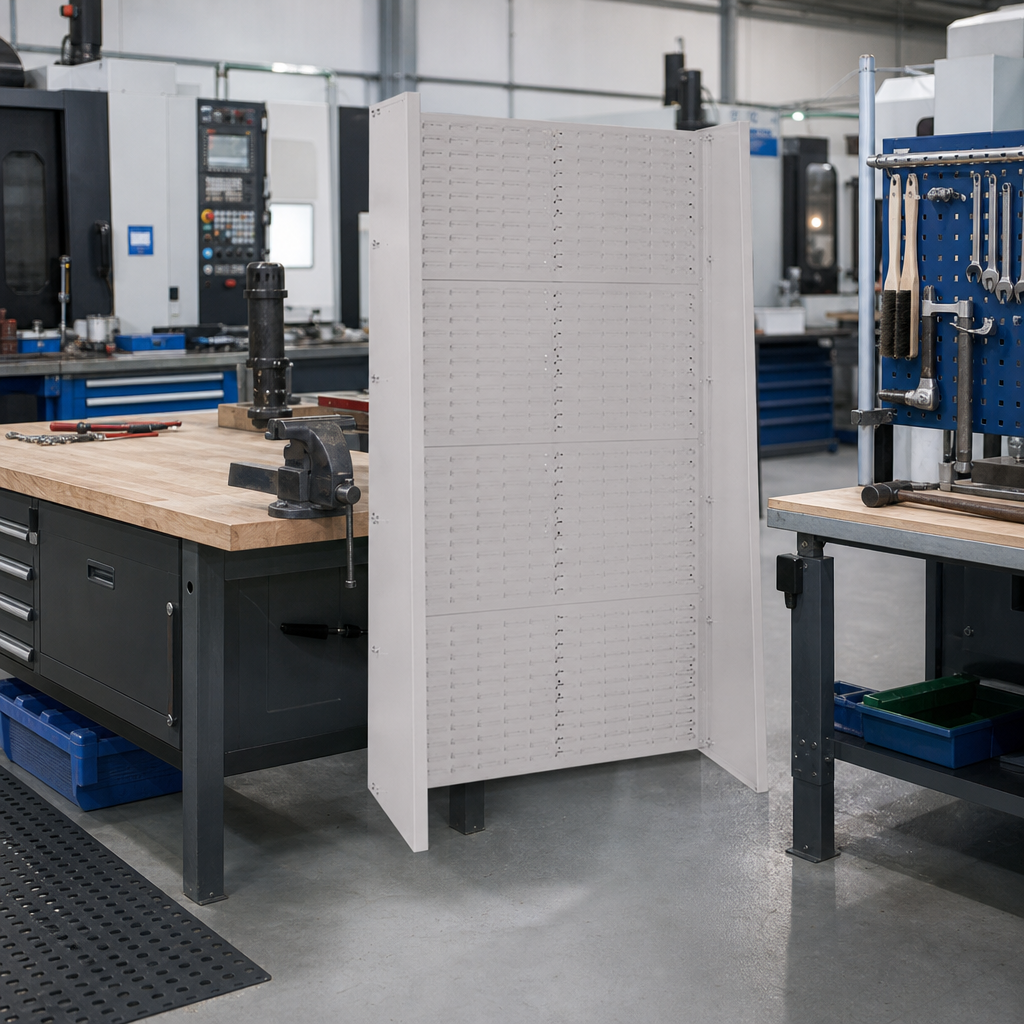 Freestanding Louvre Panel Racks for CNC Storage