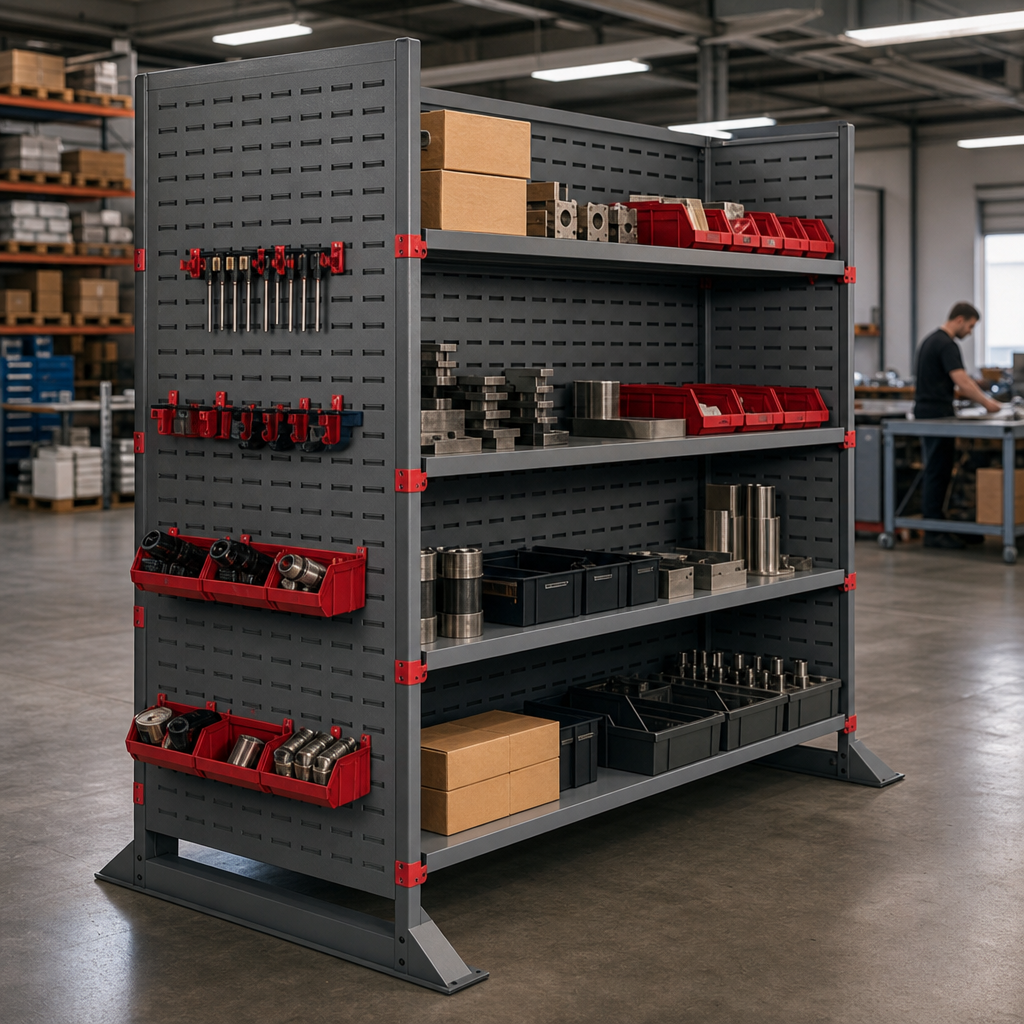 Freestanding Louvre Panel Racks for CNC Storage