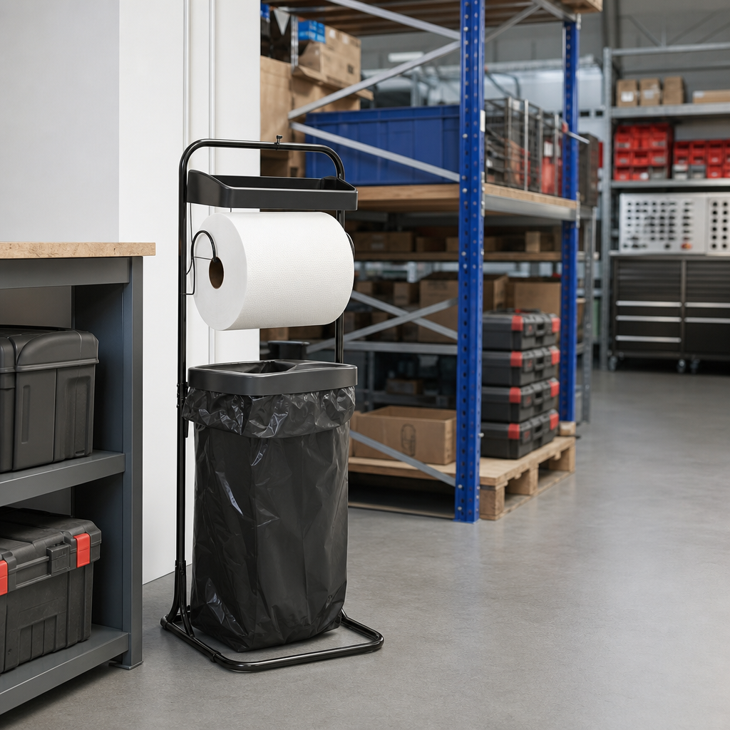 Freestanding Paper Towel Dispenser with Bag Holder