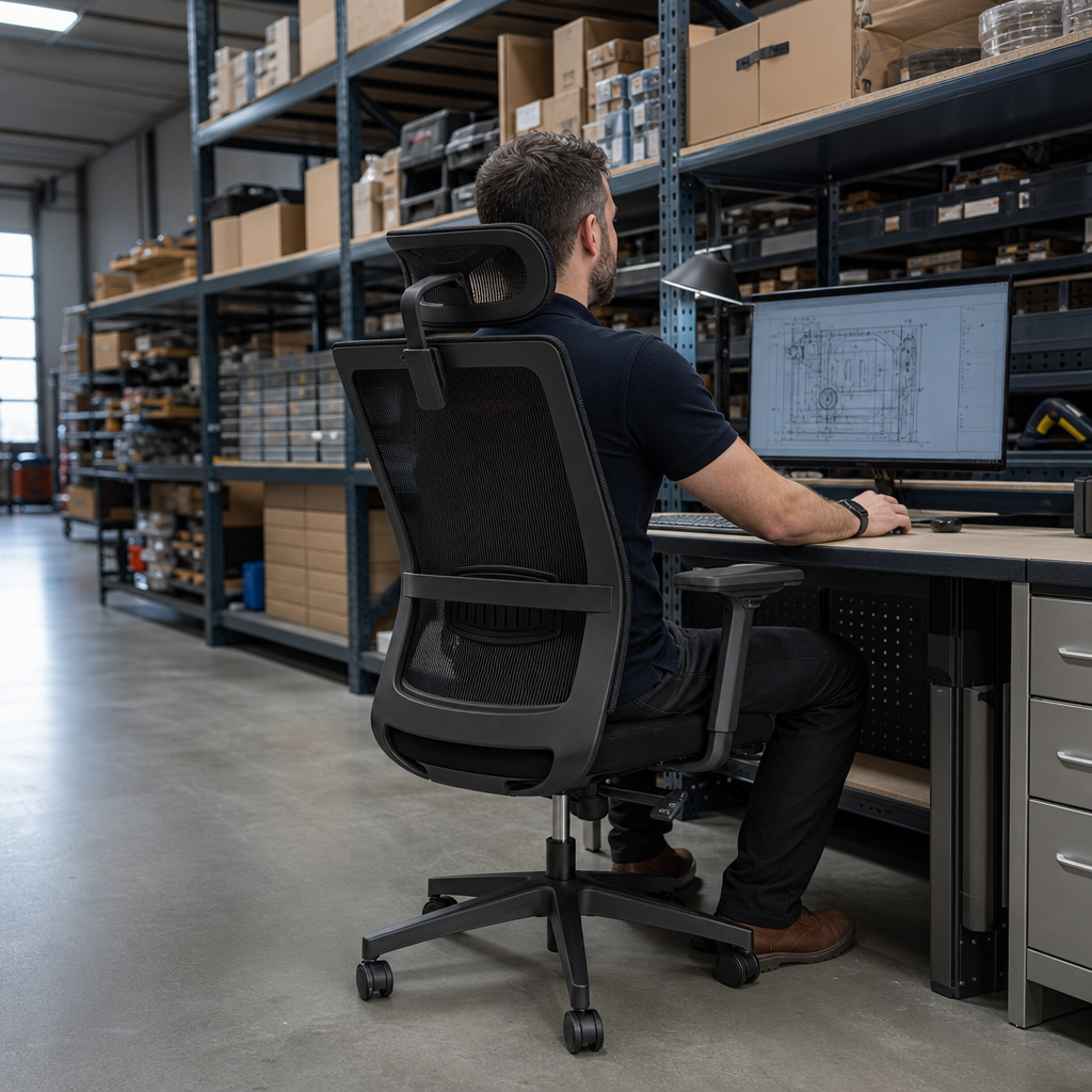 Full Mesh Ergonomic Office Executive Chair with Headrest - Black
