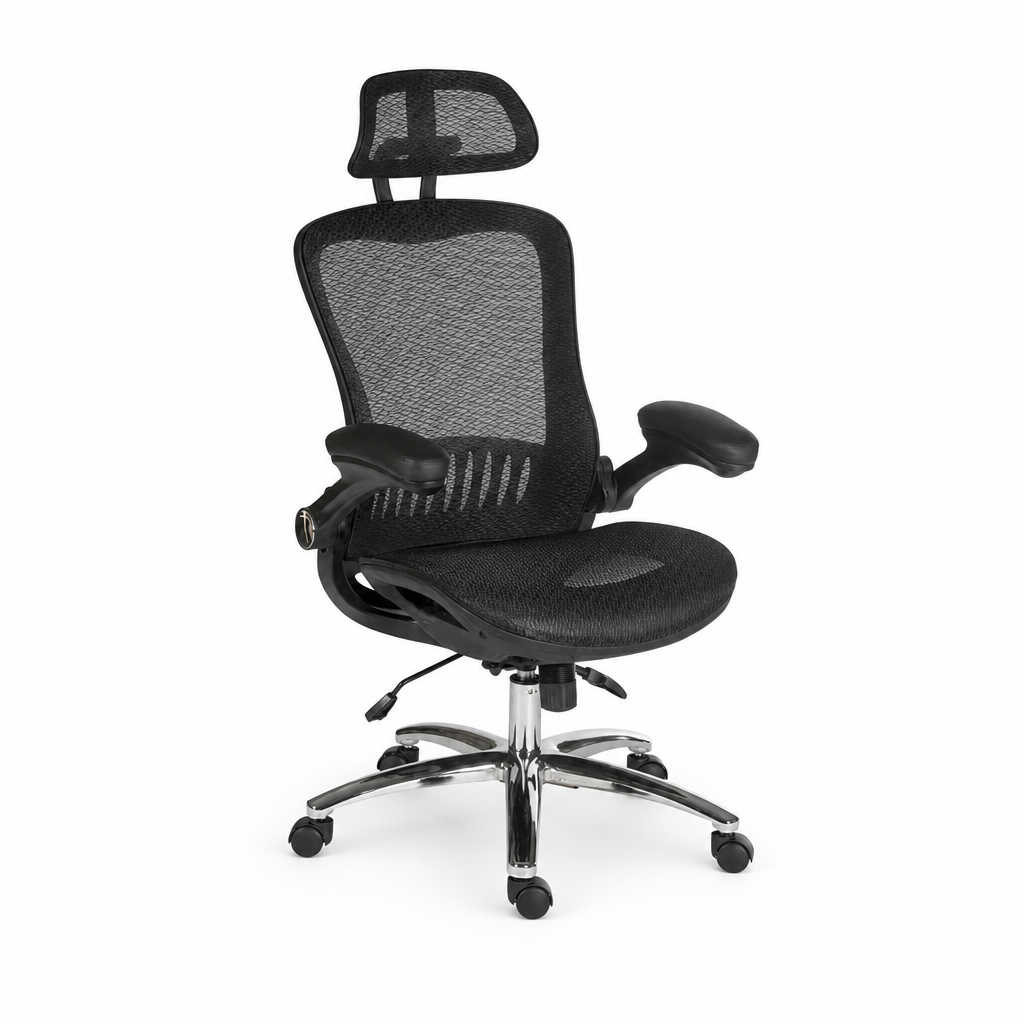 Full Mesh Ergonomic Office Executive Chair with Headrest - Black